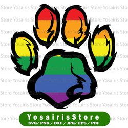 LGBT Ally Furry Pride Svg, Rainbow Dog Paw Svg, Gay Svg, Lgbt Pride Svg- Pride month, Gift for LGBT