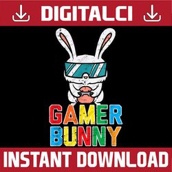 Gamer Bunny Cute Easter Video Game Gaming Easter Day Png, Happy Easter Day Sublimation Design