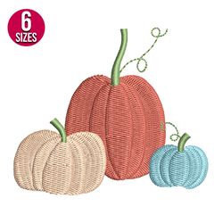 Pumpkins embroidery design, Machine embroidery design, Instant Download