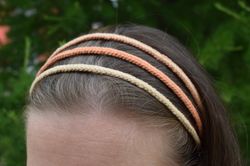 Double hippie headband. Triple thin beaded headband. Boho summer hair accessories