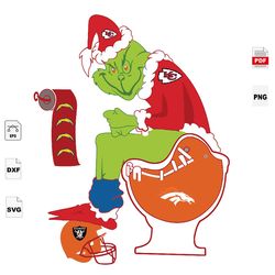 Nfl Christmas Grinch, Kansas City Logo, Grinch Football, Raiders Football Logo Svg, Raiders Shirt, Denver Broncos Svg, D