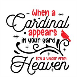 When A Cardinal Appears In Your Yard Black Heart PNG Sublimation Designs
