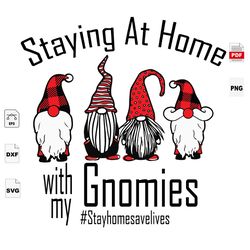 Staying At Home With My Gnomies, Stay Home, Save Lives, Quarantine, Quarantine 2020, Coronavirus, Buffalo Gnome, Gnomies