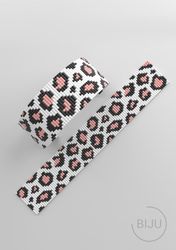 Leopard Pattern Loom, Loom bracelet pattern, miyuki pattern, square stitch pattern, pdf file, pdf pattern_288