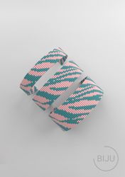 zebra bead pattern loom, loom bracelet pattern, miyuki pattern, square stitch pattern, pdf file, pdf pattern_286