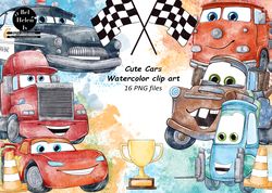 Cars watercolor clip art,  Cars PNG download,  Cars download PNG