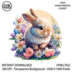 Easter Bunny Clipart. Easter Bunny Sublimation Clipart. Easter Rabbit Clipart. Hand Drawn Graphics. Digital Download.