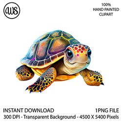 Cute Turtle Clipart. Sea Turtle Sublimation Clipart. Ocean Turtle Clip Art. Hand Drawn Graphics. Digital Download.