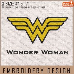 Wonder Woman Embroidery Files, DC Comics, Movie Inspired Embroidery Design, Machine Embroidery Design