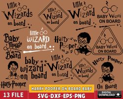 13 files Harry Pooper On Board Baby svg eps png, Harry Potter Bundle svg, for Cricut, Silhouette, digital, file cut
