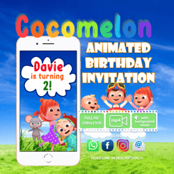 CoComelon Style Video Invitation Personalized For you, Animated Invitation, Birthday Invitation, Kids Invitation