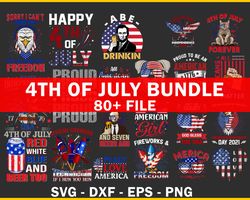 80 file 4th Of July Bundle SVG, Mega Bundle 4th Of July svg dxf eps png, for Cricut, Silhouette, digital, file cut