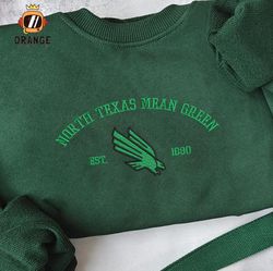 North Texas Mean Green Embroidered Sweatshirt, NCAA Embroidered Shirt, Embroidered Hoodie, Unisex T-Shirt
