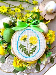 DANDELION EASTER EGG Ornament cross stitch pattern PDF by CrossStitchingForFun Instant Download, EASTER COLLECTION