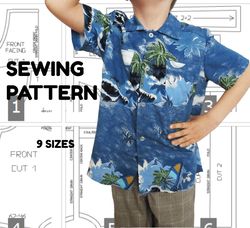 Shirt for children pdf pattern for child, fit from 1.5 to 9 years, child shirt, shirt for children, toddler shirt