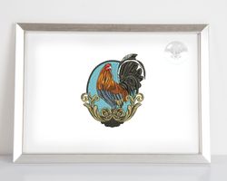 Elegant Rooster embroidery design