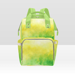 spring yellow and green watercolor style diaper bag backpack