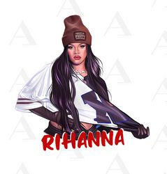 Printable Rihanna PNG hand drawn sublimation designs, no background, new 2023