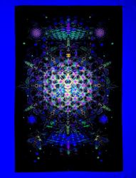 Trippy tapestry Home decor Wall art 'Fractal Bee' Mandala art Bee print Blacklight active Psychedelic Poster