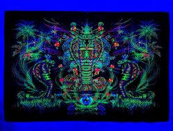 Trippy poster "Royal Cobra" Blacklight tapestry Wall art UV active Fluorescent gobelin Psychedelic backdrop