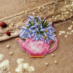 snowdrop cross stitch pattern primrose cross stitch pattern flower cross stitch pattern teapot cross stitch pattern pdf