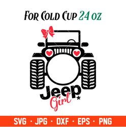 Jeep Girl Full Wrap Svg, Starbucks Svg, Coffee Ring Svg, Cold Cup Svg, Cricut, Silhouette Vector Cut File