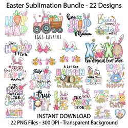 Floral Easter Sublimation Bundle PNG, 20 Designs, Easter Clipart, Easter Shirt, Easter Kids Shirt, Cute Easter PNG