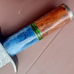 12 inches Handmade Damascus Steel Custom Micarta Wood Handle Camping knife