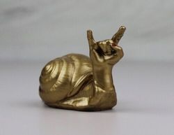 Rock snail, hand figure, middle finger, Gag gift, interior object, funny gift