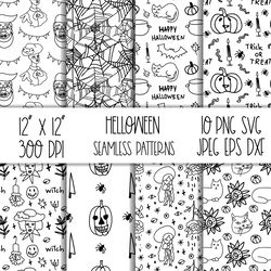 Doodle digital png papers black and white
