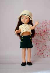 Knitted top, shorts and hat for Paola Reina doll