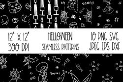 Halloween Clipart Seamless Patterns