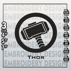 Thor Embroidery Files, Marvel Comics, Movie Inspired Embroidery Design, Machine Embroidery Design