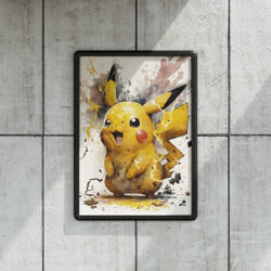 Pikachu Pokemon - Downloadable and Printable Digital painting