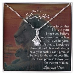 Lion to My Daughter Never Forget That I Love You I Hope You Believe in Yourself Alluring Pendant Necklace gift from dad
