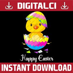 Cute Happy Easter Day 2022 Chick With Easter Egg Basket Easter Day Png, Happy Easter Day Sublimation Design