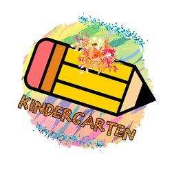 Kindergarten With Yellow Big Pencil PNG Sublimation Designs