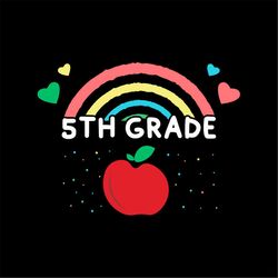 5th Grade Colorful Heart Back To School SVG PNG