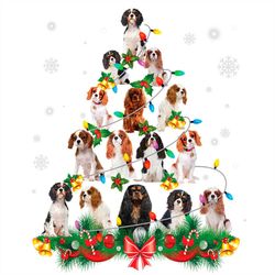 Cute Dogs Xmas Tree Merry Christmas PNG Sublimation Designs
