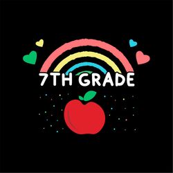 7th Grade Red Apple Back To School SVG PNG