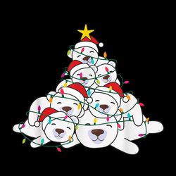 Christmas Bear Tree Cute Polar Bear Sleeping PNG Sublimation Designs