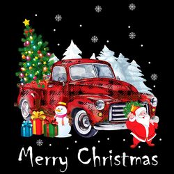 Merry Christmas Vintage Red Truck PNG Sublimation Designs