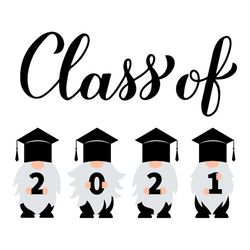 Gnomes Class of 2021 Graduation Cap Silhouette SVG