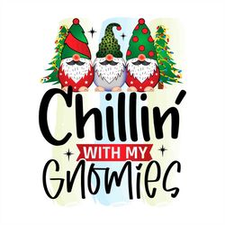 Chillin with Gnomies Pine Trees Fairy Lights SVG PNG