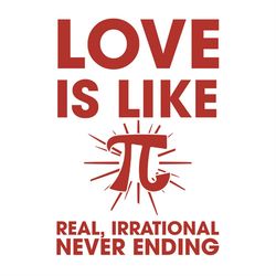 Love Is Like Pi Real Irrational Never Ending SVG PNG