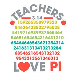 Teachers Love Pi Couple Red Apple SVG PNG