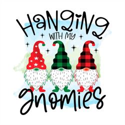 Hanging with My Gnomies Buffalo Plaid Pattern Hat PNG Sublimation Design