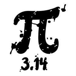 Black Number Pi 3.14 Pi Day Cyrcle SVG Silhouette