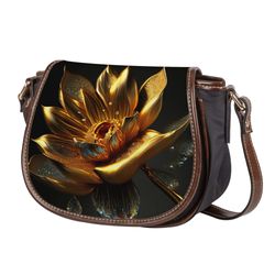 Saddle Bag Beautiful and elegant style for every situation 6d Golden Flower Pattern