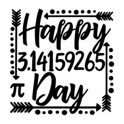 Happy Pi Day Pi Number 3.14159265 SVG Silhouette